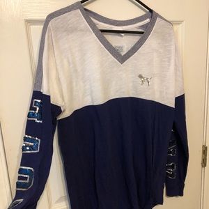Victoria Secret Pink Bling Varsity Shirt